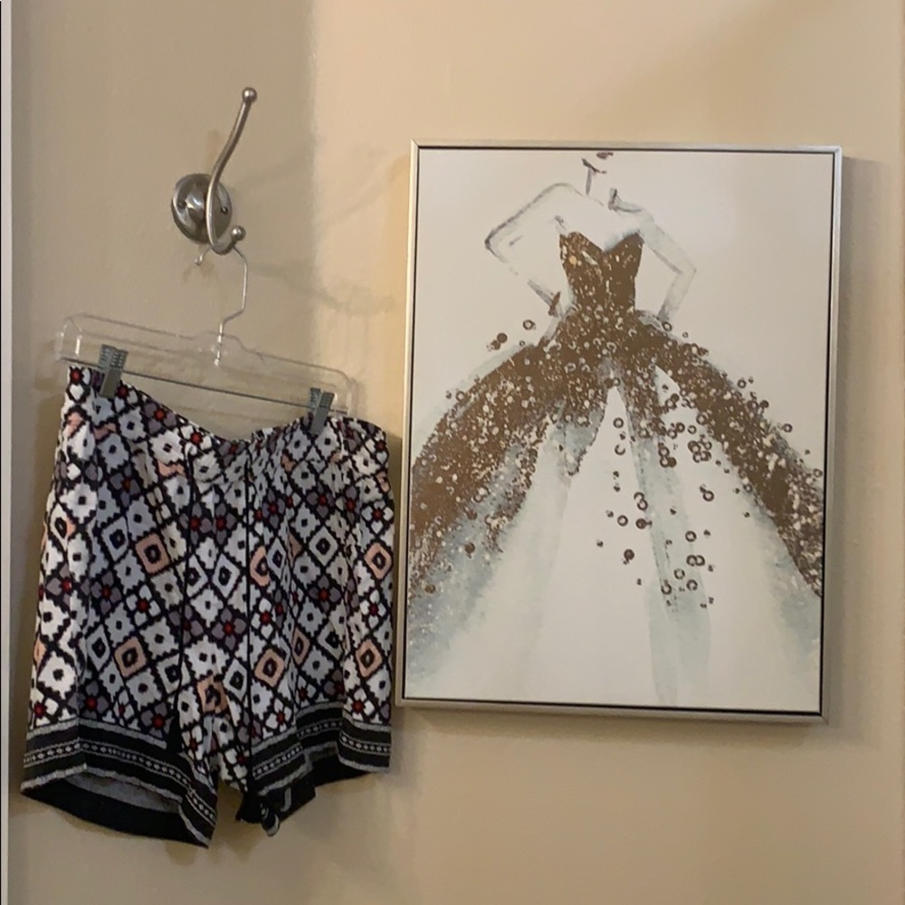 Ikat Print Drawstring Short-LOFT